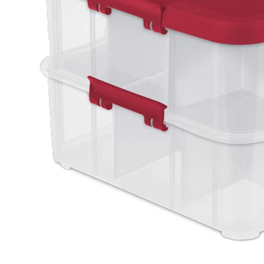 Sterilite 24 Compartment Stack &amp; Carry Christmas Ornament Storage Box | 14276604