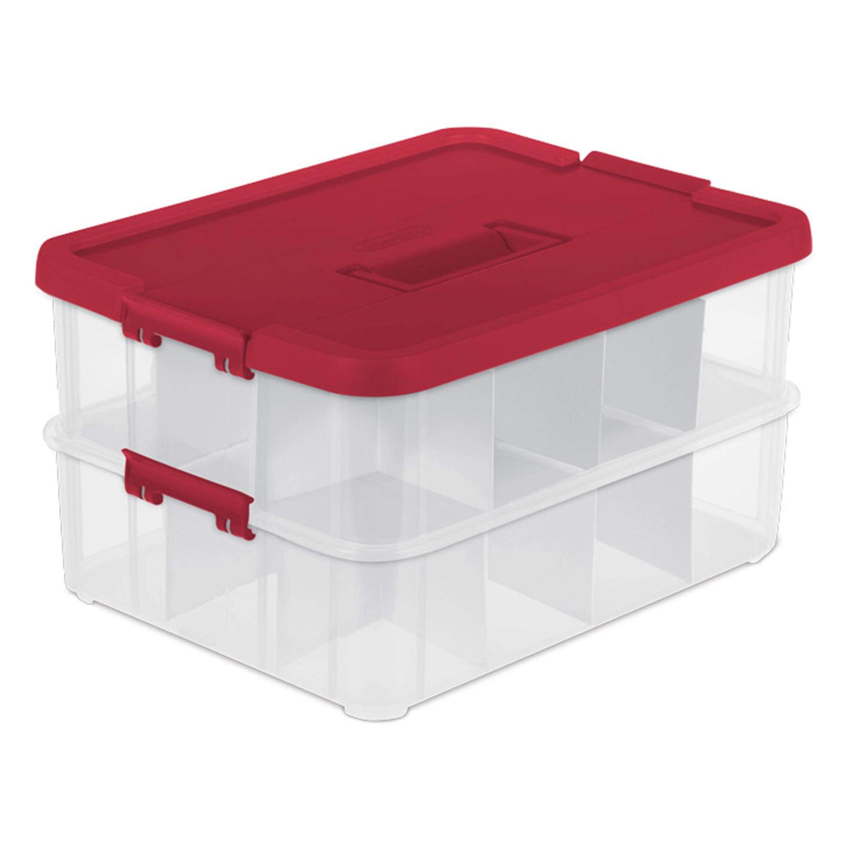 Sterilite 24 Compartment Stack &amp; Carry Christmas Ornament Storage Box | 14276604