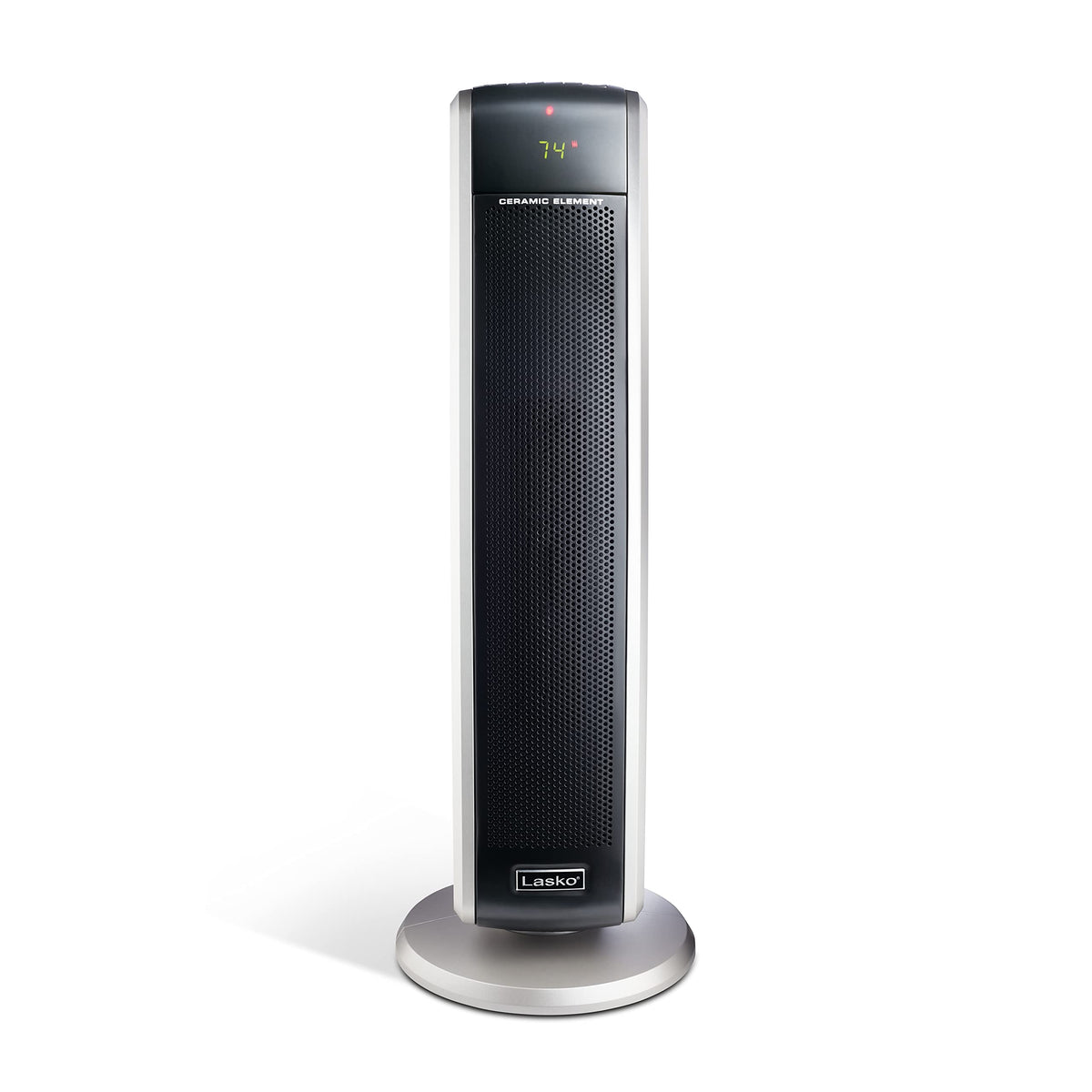 Lasko Oscillating Digital Ceramic Tower Heater for Large Rooms, with Adjustable Thermostat, Timer and Remote Control, 29 Inches, 1500W, Black, 5586