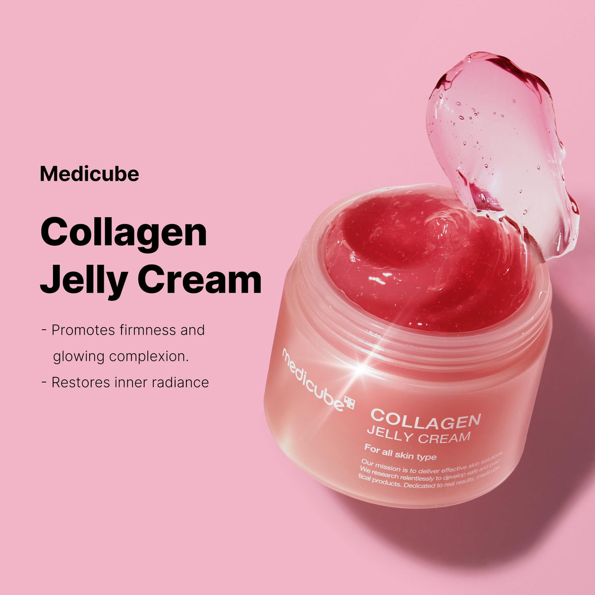 Medicube Collagen Jelly Cream- Niacinamide &amp; Freeze-Dried Hydrolyzed Collagen - Boosts skin&#39;s barrier hydration and gives 24h Glow &amp; Lifted Look - No artificial color, Korean skincare (3.71 fl.oz.)